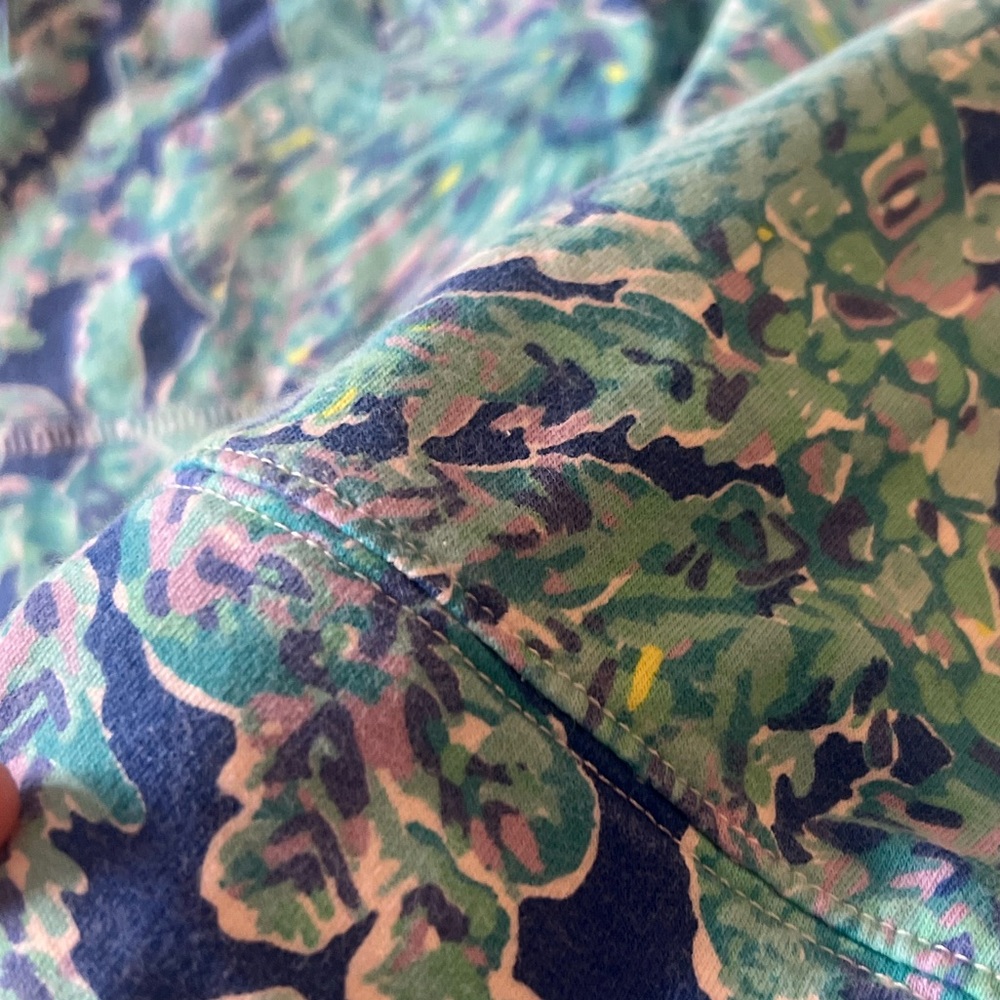 Lilly Pulitzer Skipper Popover Pullover – Blue/Green Print, Size XL - Picture 6 of 7